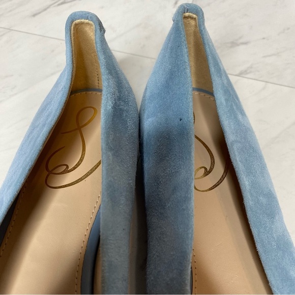 Sam Edelman Wheaton Blue Suede Pointy Toe Flat 7 1/2 M - Picture 14 of 16